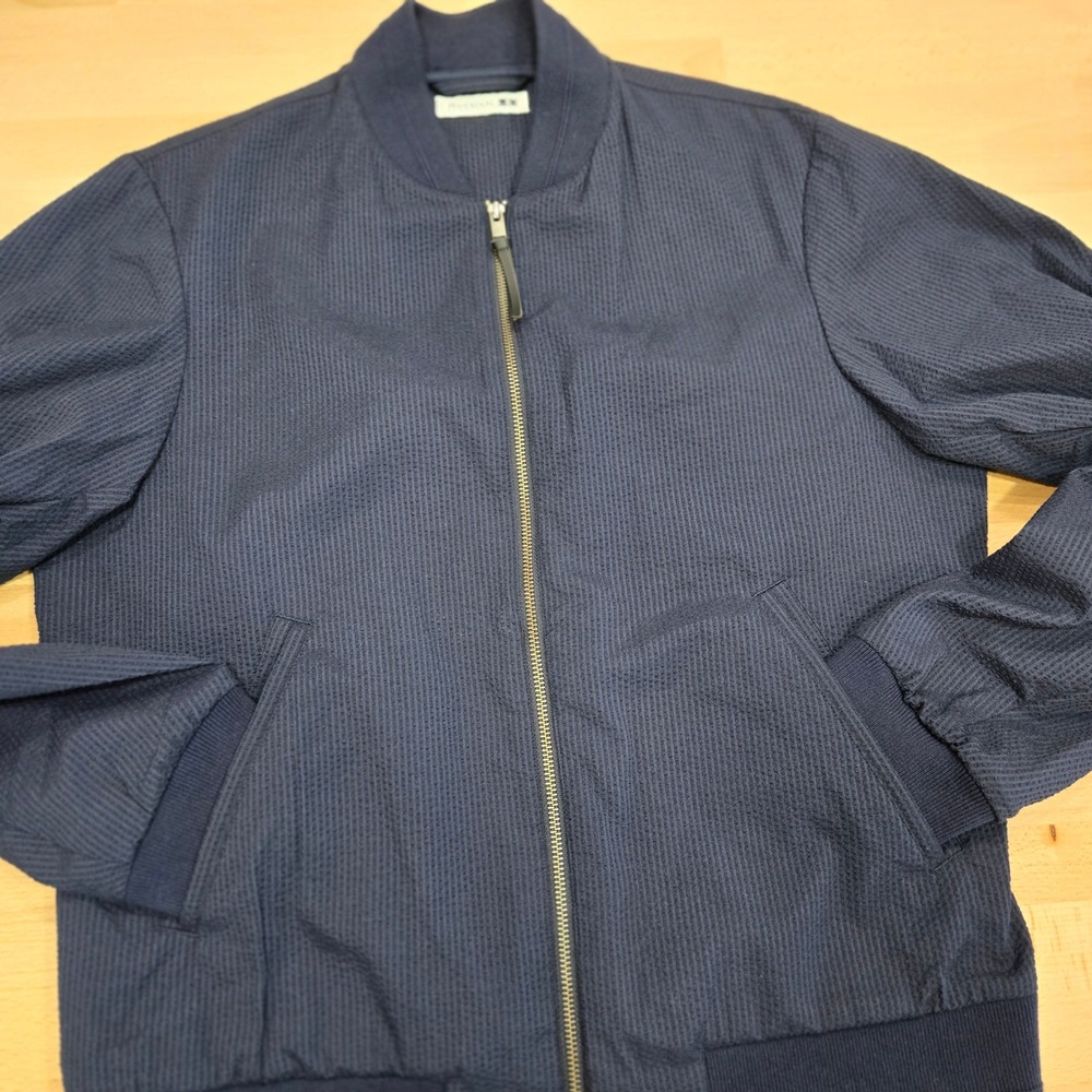 Uniqlo JW Anderson Bomber Jacket Mens Medium Blue Textured Full Zip